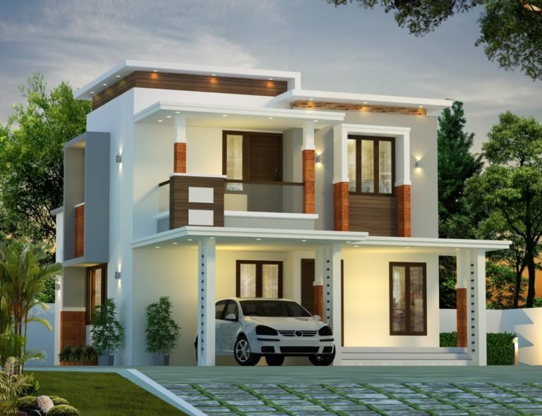 1485 Sq Ft 3BHK Contemporary Style Two-Storey House and Free Plan, 23 Lacks