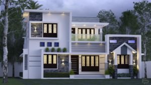 1944 Sq Ft 3BHK Contemporary Style Two-Storey House and Free Plan