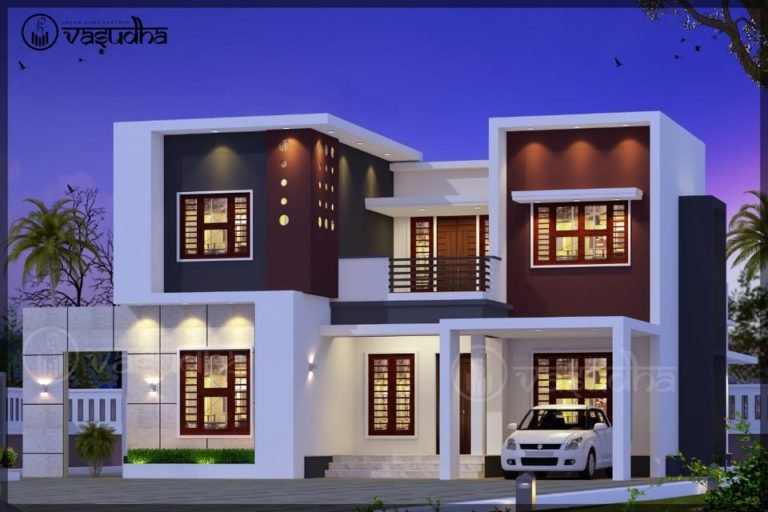 1950 Sq Ft 3BHK Contemporary Style Two-Storey House and Free Plan