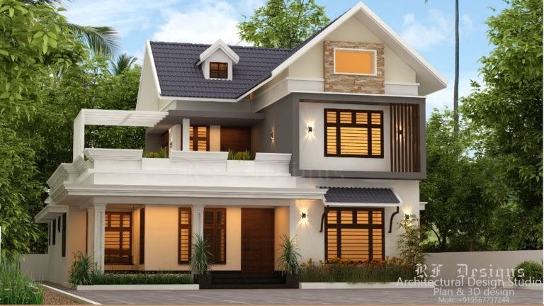 2267 Sq Ft 4BHK Colonial Style Two-Storey House and Free Plan