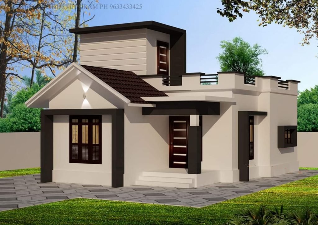 636 Sq Ft 2BHK Modern Single-Storey House and Free Plan