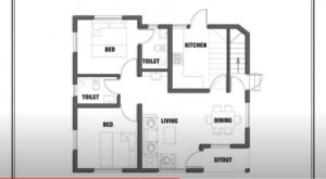 725 Sq Ft 2BHK Modern Single Floor House and Free Plan