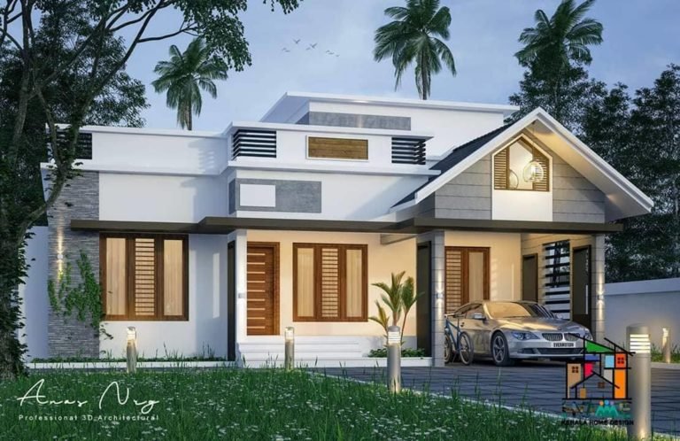 1300 Sq Ft 3BHK Modern Single Floor Home and Free Plan