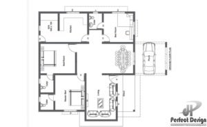 1420 Sq Ft 3BHK Traditional Style Single Floor Home and Free Plan