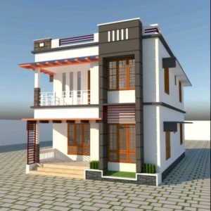 1610 Sq Ft 4BHK Contemporary Style Double Floor Home and Free Plan