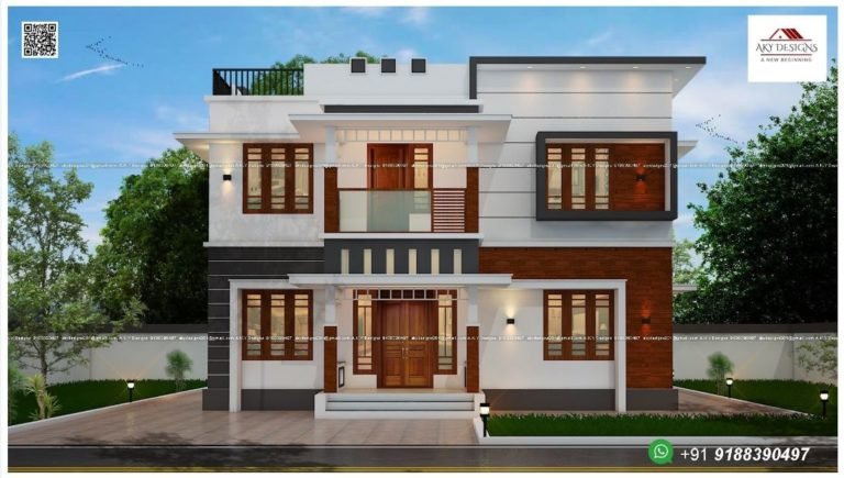 1784 Sq Ft 4BHK Contemporary Style Two-Storey Home and Free Plan