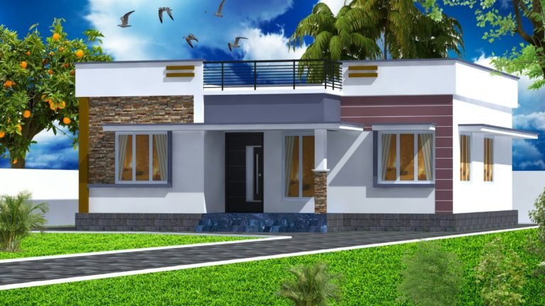 954 Sq Ft 2BHK Modern Single-Storey Home and Free Plan