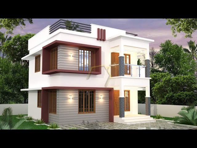 1180 Sq Ft 3BHK Modern Flat Roof Two-Storey Home and Free Plan, 17.5 Lacks