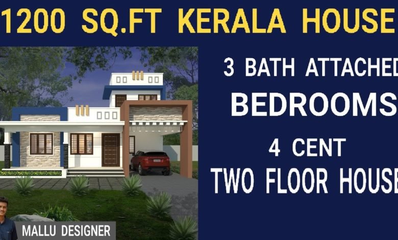 1200 Sq Ft 3BHK Contemporary Style Single Floor Home and Free Plan