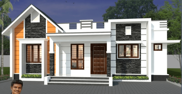 1300 Sq Ft 3BHK Contemporary Style Single-Storey Home and Free Plan