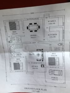 1317 Sq Ft 3BHK Contemporary Style Single-Storey Home and Free Plan