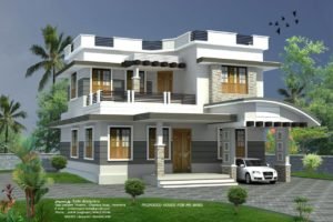 1400 Sq Ft 3BHK Contemporary Style Two-Storey Home and Free Plan