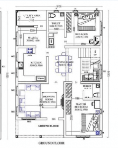1450 Sq Ft 2BHK Modern Single Floor Home and Free Plan