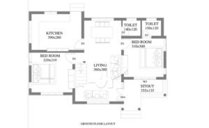 775 Sq Ft 2BHK Traditional Mix Style Home and Free Plan, 10 Lacks