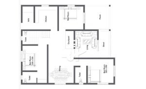 1097 Sq Ft 3BHK Contemporary Style Home and Free Plan, 16 Lacks
