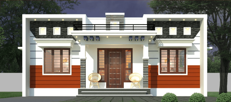 843 Sq Ft 3BHK Contemporary Style Home and Free Plan, 14 Lacks