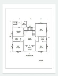 1084 Sq Ft 3BHK Modern Single Floor House and Free Plan, 16 Lacks