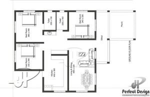 1101 Sq Ft 3BHK Colonial Style Single Floor Home and Free Plan, 16 Lacks