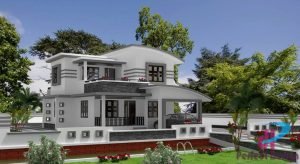1500 Sq Ft 3BHK Contemporary Style Two Storey Home and Free Plan