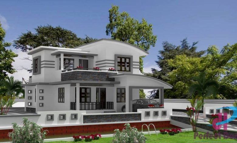 1500 Sq Ft 3BHK Contemporary Style Two Storey Home and Free Plan