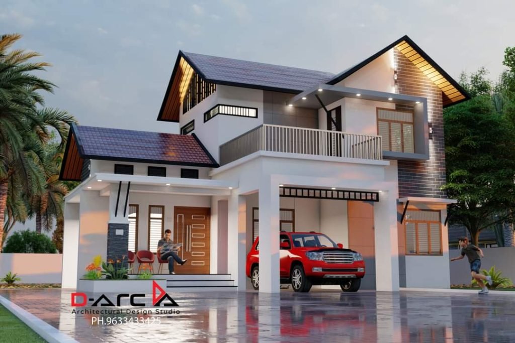 1500 Sq Ft 3BHK Contemporary Style Two Storey Home and Free Plan