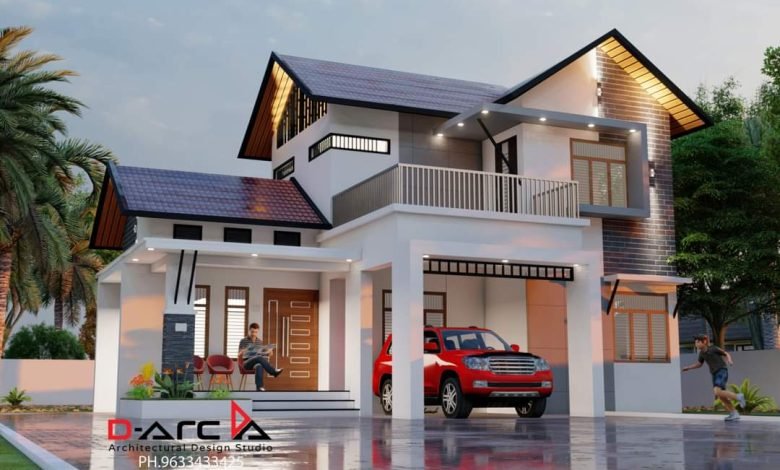 1500 Sq Ft 3BHK Contemporary Style Two Storey Home and Free Plan