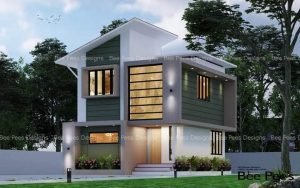 939 Sq Ft 3BHK Contemporary Style Two Storey Home and Free Plan