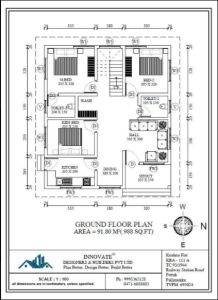 1073 Sq Ft 3BHK Traditional Simple Style Home and Free Plan