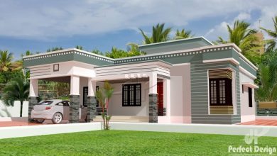 1097 Sq Ft 3BHK Fusion Style Single Storey Home and Free Plan, 16 Lacks