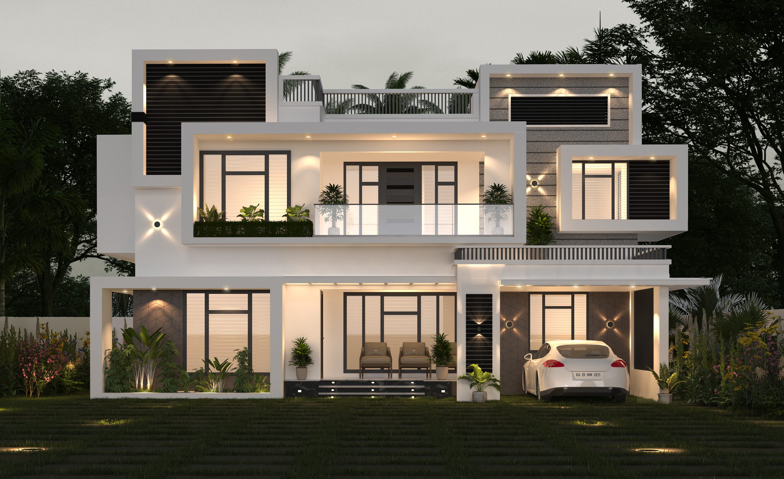 2300 Sq Ft 4BHK Contemporary Style Two-Storey Home and Free Plan