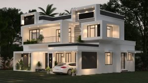 2300 Sq Ft 4BHK Contemporary Style Two-Storey Home and Free Plan