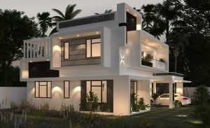 2300 Sq Ft 4BHK Contemporary Style Two-Storey Home and Free Plan
