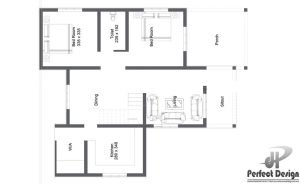 957 Sq Ft 2BHK Contemporary Style Home and Free Plan, 15 Lacks