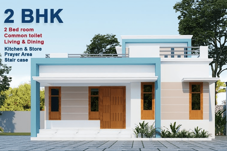 990 Sq Ft 2BHK Modern Single Floor Home and Free Plan