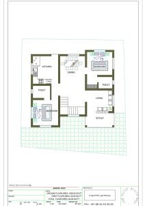 1000 Sq Ft 2BHK Contemporary Style Single-Storey Home and Free Plan, 15 Lacks