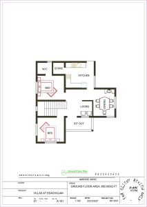 850 Sq Ft 2BHK Contemporary Style Single Floor Home and Free Plan, 13 Lacks