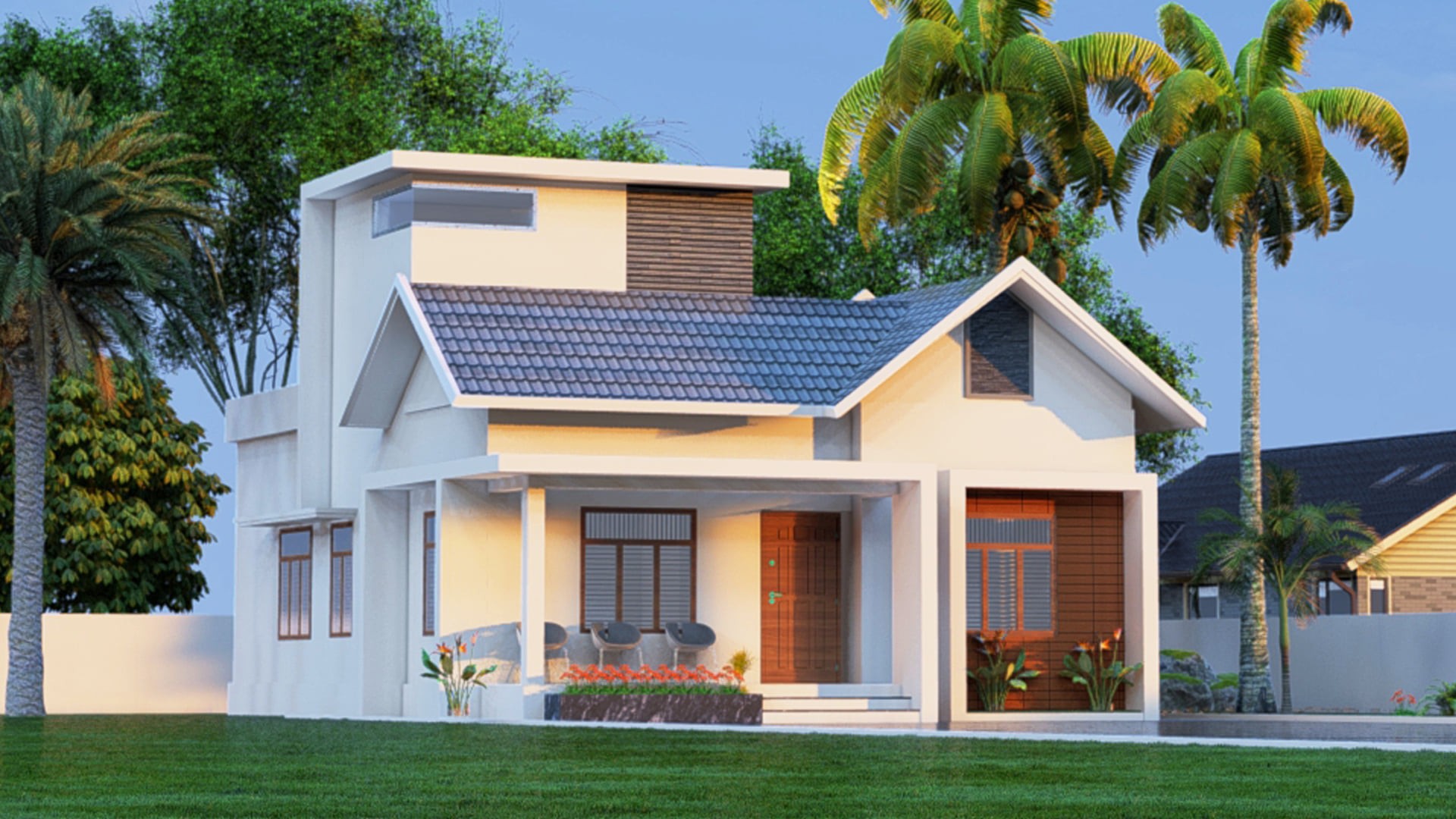978 Sq Ft 2BHK Mix Roof Single Floor Home and Free Plan