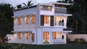 1355 Sq Ft 4BHK Contemporary Style Two Storey Home and Free Plan.