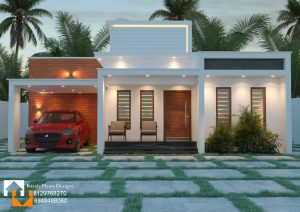 1197 Sq Ft 2BHK Contemporary Style Single-Storey Home and Free Plan