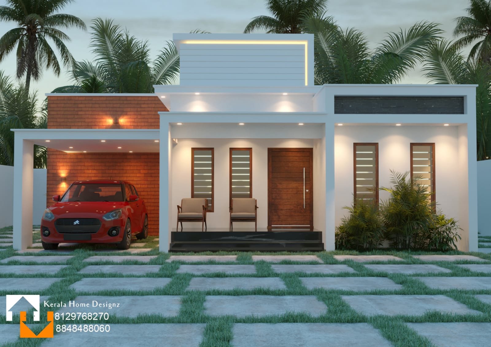 1197 Sq Ft 2BHK Contemporary Style Single-Storey Home and Free ...