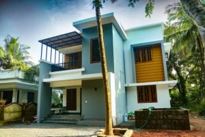 1348 Sq Ft 3BHK Modern Two-Storey Home at 6 Cent Plot, Free Plan, 24 Lacks