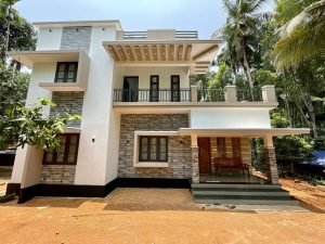 1895 Sq Ft 3BHK Modern Two Storey Home at 10 Cent Plot, Free Plan, 41 Lacks with Interior