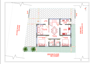 1260 Sq Ft 3BHK Home at 5 Cent Plot, Free Plan, 22 Lacks