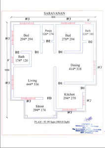 990 Sq Ft 2BHK Traditional style Home at 5 Cent Plot, Free Plan, 18 Lacks