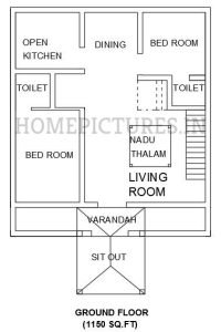 1279 Sq Ft 2BHK Traditional Style Home at 9 Cent Plot, Free Plan, 19 Lacks