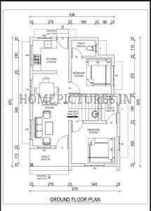 940 Sq Ft 2 BHK Home at 5 Cent Plot, Free Plan, 13.5 Lacks