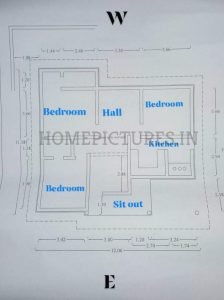 1300 Sq Ft 3 BHK Home at 10 Cent Plot, Free Plan, 18 Lacks
