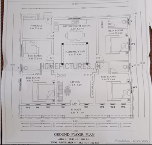 1850 Square Feet 4 Bedroom Traditional House