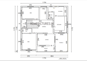 1619 Square Feet 2 Bedroom House at 7.5 Cent Plot