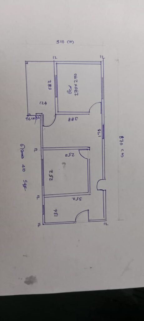 410 sq ft low cot house floor plan